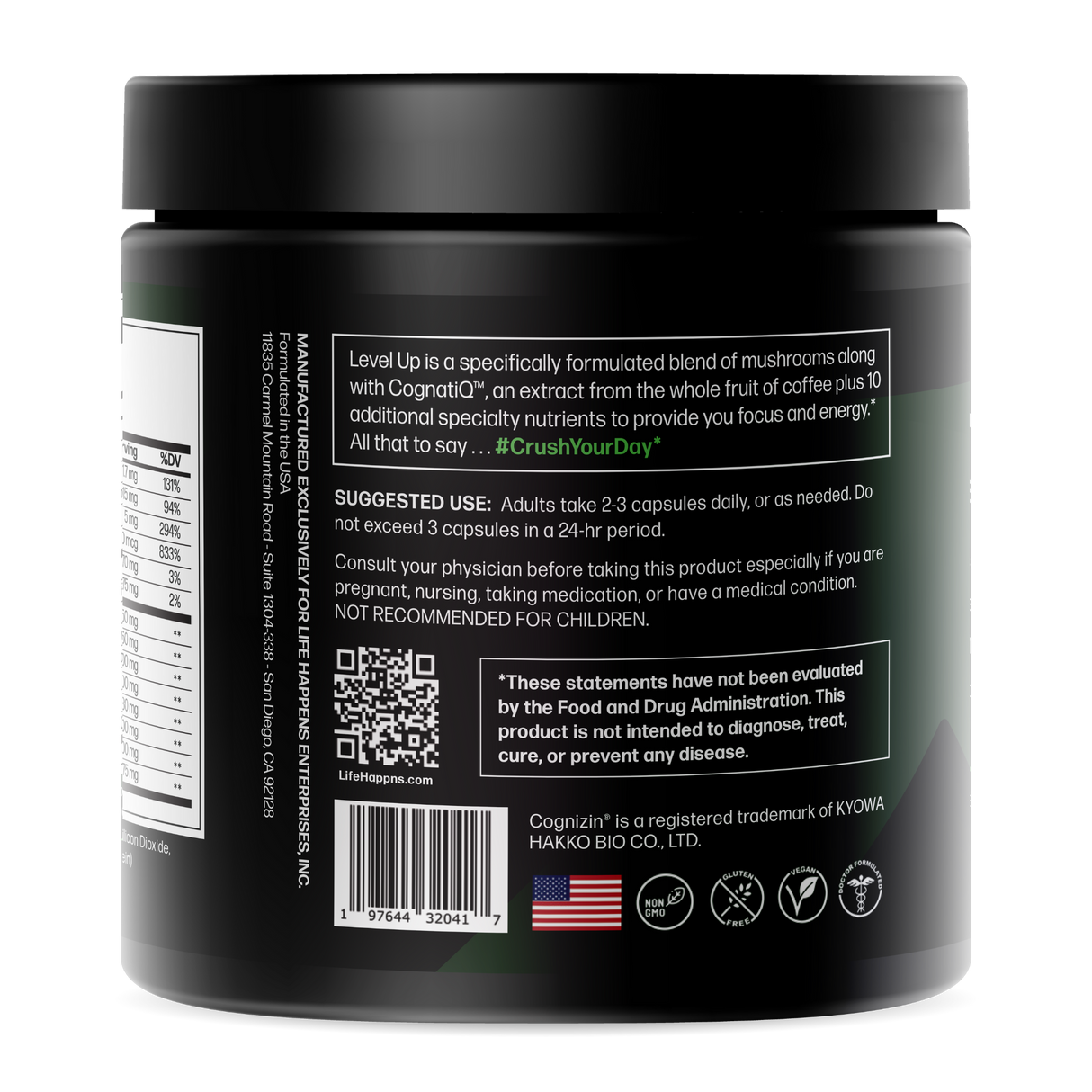 Life Happns Level Up Focus and Energy Supplement Left