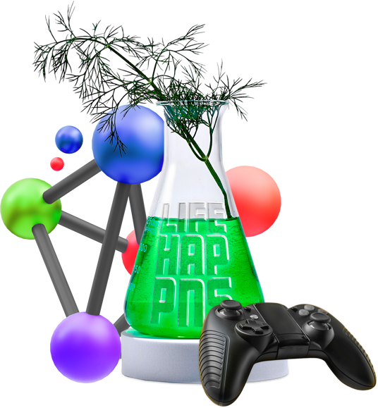 Life Happns Beaker with Video Game Controller